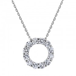 18KW 1.00ctw Diamond Circle Pendant