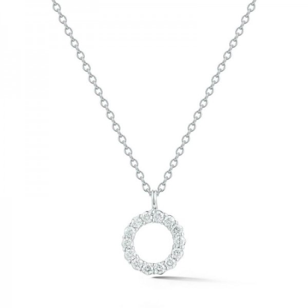 18KW .17ctw Diamond Illusion Pendant - Adjustable