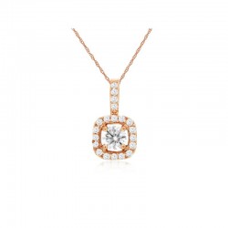 14KR Halo Diamond Pendant