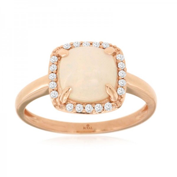 14KR Opal & Diamond Ring