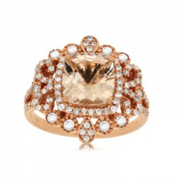 14KR Morganite & Diamond Ring