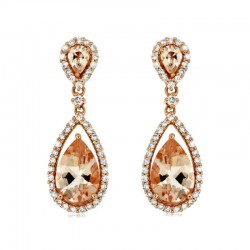 14KR Morganite & Diamond Earrings