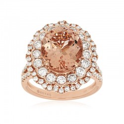 14KR Morganite & Diamond Ring