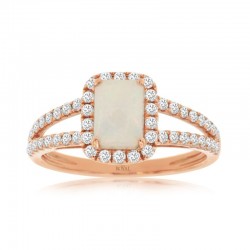 14KR Opal & Diamond Ring