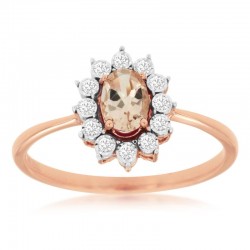14KR Morganite & Diamond ring