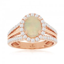 14KR Opal & Diamond Ring