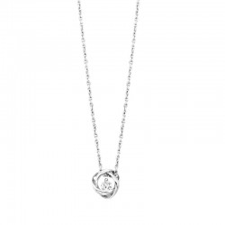 Diamond Love Knot Pendant in Sterling Silver