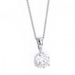 Diamond Solitaire Pendant in 14k White Gold