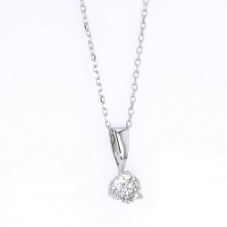 Diamond Solitaire Pendant in 14k White Gold
