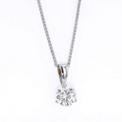 Diamond Solitaire Pendant in 14k White Gold