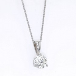 Diamond Solitaire Pendant in 14k White Gold