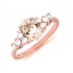 14KR Morganite & Diamond Ring