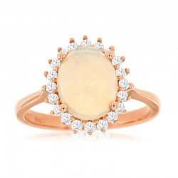 14KR Opal & Diamond Ring