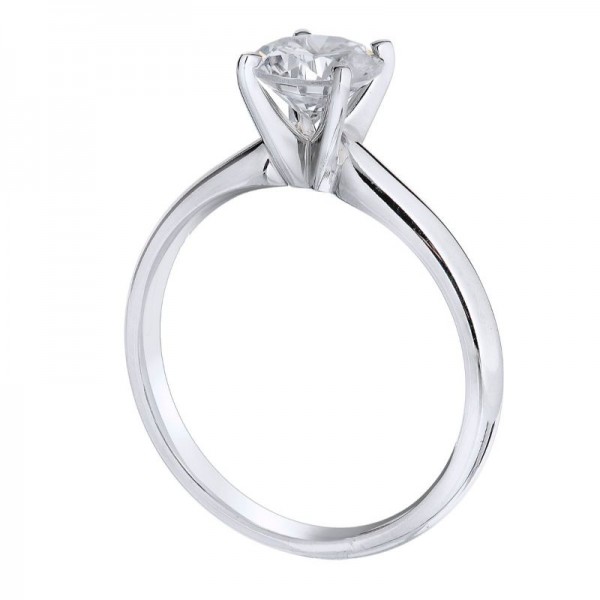 18KW Solitaire Ring