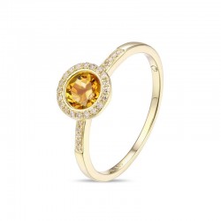 Luvente Citrine and Diamond Ring