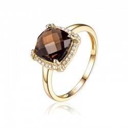 Luvente Smokey Topaz & Diamond Ring