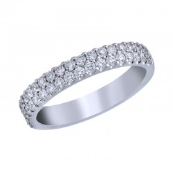 18KW .58ctw Two-Row Diamond Band