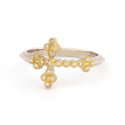 SS/18KY Cross Diamond Ring