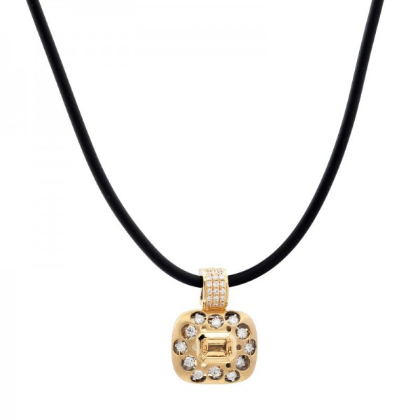 Mirror Collection Clip Top Citrine Pendant