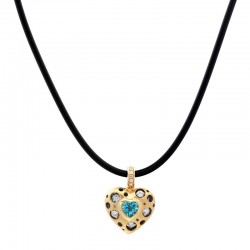 Mirror Collection Blue Topaz Heart Pendant