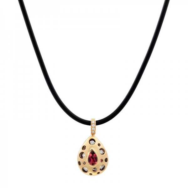 Mirror Collection Pink Tourmaline Drop Pendant