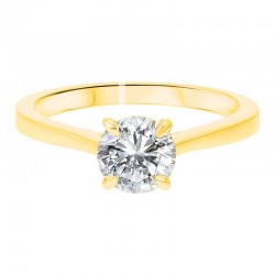 Diamond Round Classic Solitaire Engagement Ring In 14k Yellow Gold (1/3ctw)