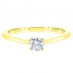 Diamond Round Classic Solitaire Engagement Ring In 14k Yellow Gold (3/4ctw)