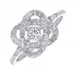 Diamond Infinity Love Heart Knot Promise Ring In 14k White Gold (1ctw)