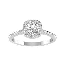 True Romance 14KW Halo Engagement Ring