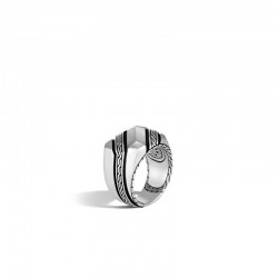 Classic Chain Signet Ring in Silver