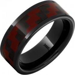 Black Diamond Ceramic™ Flat Red Carbon Fiber Inlay Band