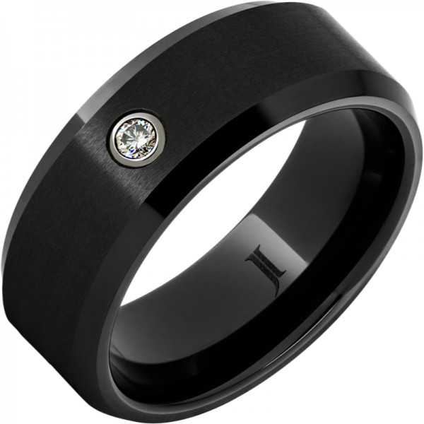 Black Diamond Ceramic™ Beveled Edge Diamond Band