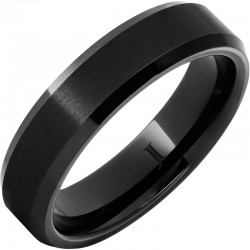 Black Diamond Ceramic™ Beveled Edge Satin Finish Band