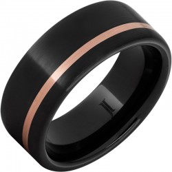 Black Diamond Ceramic™ Pipe Cut Rose Gold Inlay Band