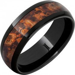 Black Diamond Ceramic™ Distressed Copper Inlay Domed Band