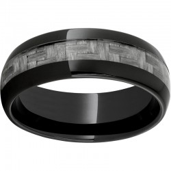Black Diamond Ceramic™ Carbon Fiber Inlay Domed Band