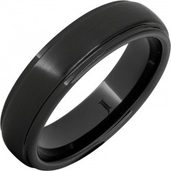Black Diamond Ceramic™ Groove Edge Satin Finish Band