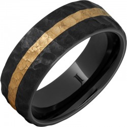 Black Diamond Ceramic™ Flat Gold Stripe Band