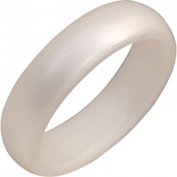 Silicone Domed Pearl White Band