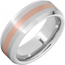 Serinium® Rose Gold Inlay Beveled Edge Band