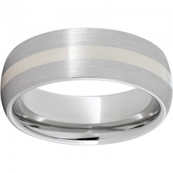Serinium® Domed Silver Inlay Satin Band