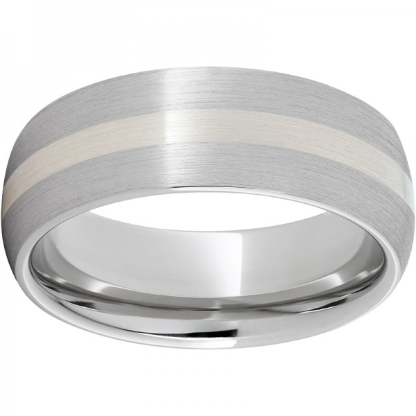 Serinium® Domed Silver Inlay Satin Band