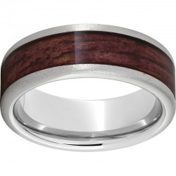 Serinium® Pipe Cut Cabernet Barrel Aged Inlay Stone Finish Band