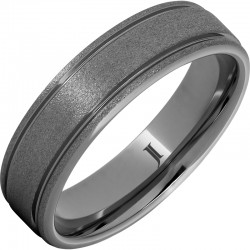 Rugged Tungsten™ Rounded Edge Stone Finish Band
