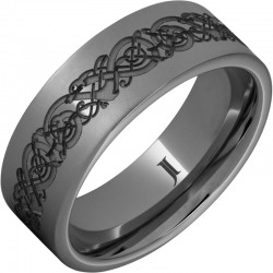 Rugged Tungsten™ Norse Pattern Flat Polished Band