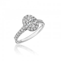14KW Diamond Halo Engagement Ring