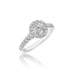 14KW Diamond Halo Engagement Ring