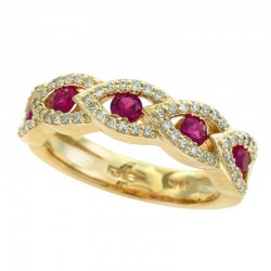 14KY Diamond & Ruby Ring