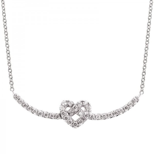 SS Love Lock™ Diamond Love Knot Necklace