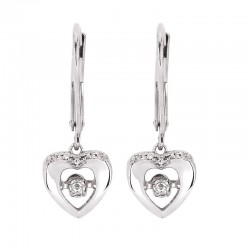 SS Shimmering Diamonds® Dangling Heart Earrings